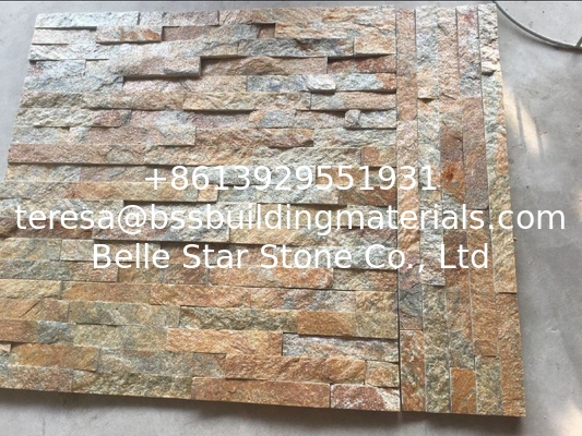 Rustic Quartzite Culture Stone Natural Stone Cladding Real Stone Veneer Fireplace Stacked Stone