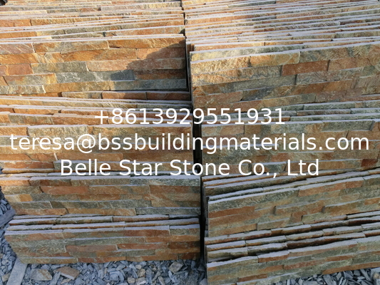 Rustic Quartzite Culture Stone Natural Stone Cladding Real Stone Veneer Fireplace Stacked Stone