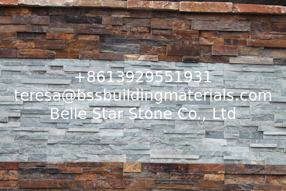 Green Slate Stacked Stone Veneer Natural Stone Cladding Outdoor Wall Stone Panel Slate Ledgestone