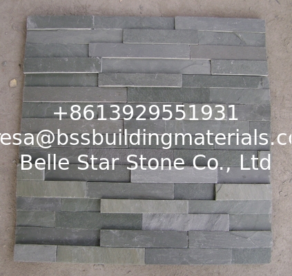 Green Slate Stacked Stone Veneer Natural Stone Cladding Outdoor Wall Stone Panel Slate Ledgestone