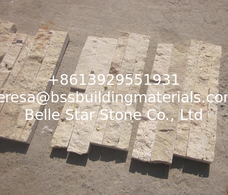 Beige Limestone Culture Stone China Travertine Ledgestone Marble Stone Veneer for Wall Decor