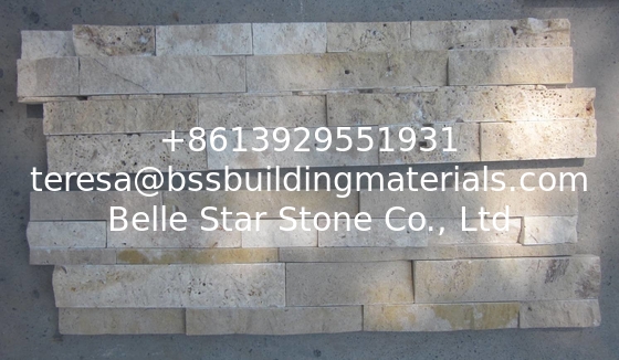 Beige Limestone Culture Stone China Travertine Ledgestone Marble Stone Veneer for Wall Decor