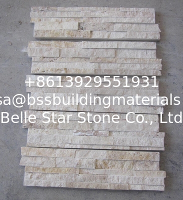 Beige Limestone Culture Stone China Travertine Ledgestone Marble Stone Veneer for Wall Decor