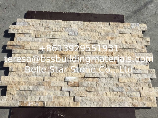 Light Yellow Jade Quartzite Culture Stone,Natural Thin Stone Veneer for Wall,Indoor Wall Ledgestone