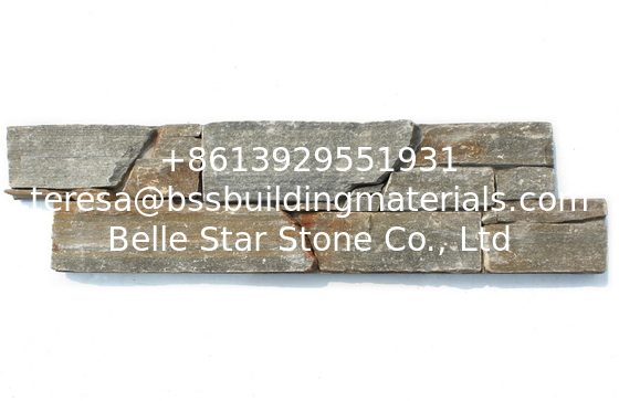 Grey Slate Cemented Culture Stone, Thick Grey Slate Ledgestone, Natural Z Stacked Stone Cladding
