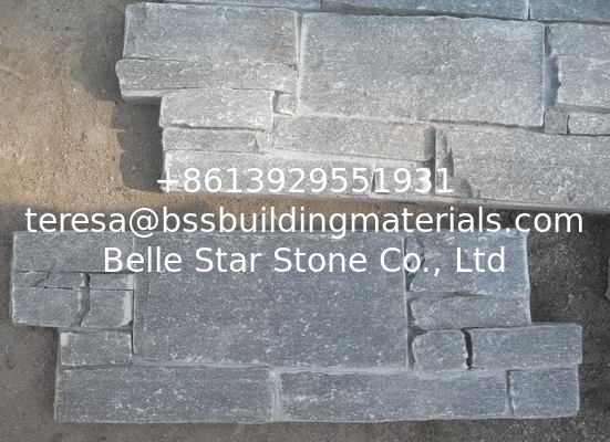 Grey Slate Cemented Culture Stone, Thick Grey Slate Ledgestone, Natural Z Stacked Stone Cladding