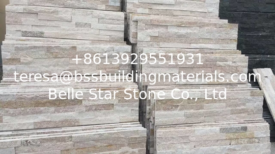 Silver Sunset Quartzite Culture Stone,Gold Line Wooden Quartzite Stone Veneer,Natural Stone Panel