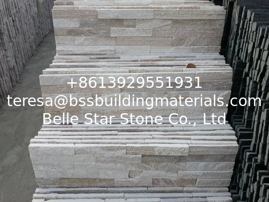 Silver Sunset Quartzite Culture Stone,Gold Line Wooden Quartzite Stone Veneer,Natural Stone Panel