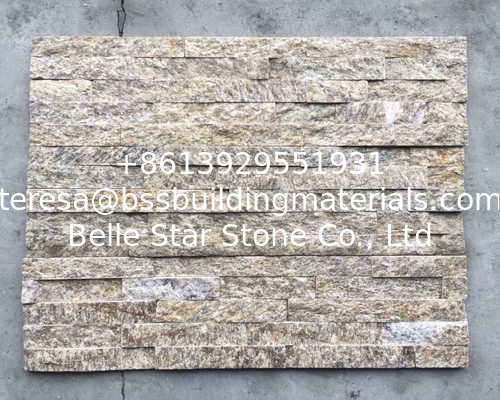 Yellow Granite Culture Stone,Fireplace Thin Stone Veneer,Natural Granite Stacked Stone for Wall
