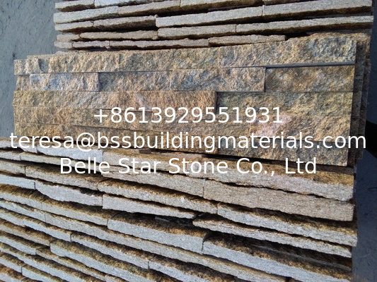 Yellow Granite Culture Stone,Fireplace Thin Stone Veneer,Natural Granite Stacked Stone for Wall