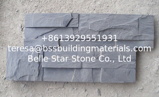 Black Slate Thin Stone Veneer,Charcoal Slate S Cut Stone Cladding,Carbon Black Slate Culture Stone