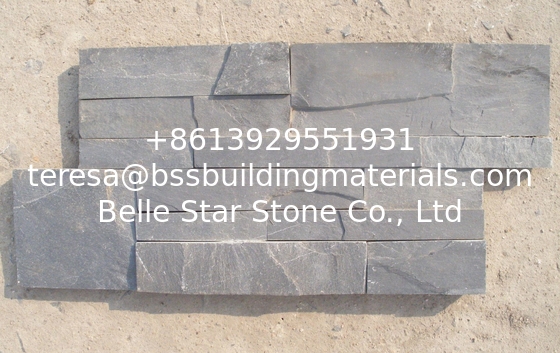 Black Slate Thin Stone Veneer,Charcoal Slate S Cut Stone Cladding,Carbon Black Slate Culture Stone