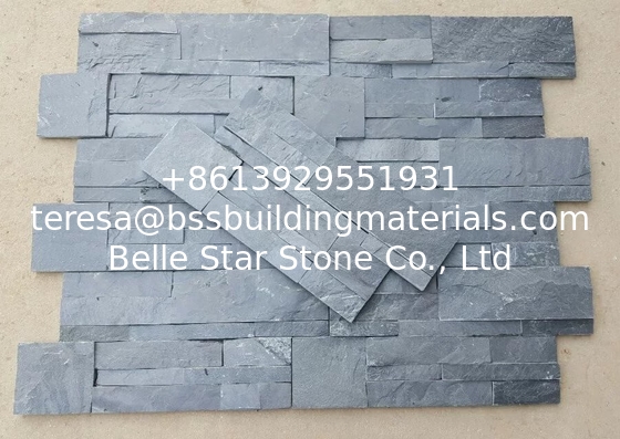 Black Slate Thin Stone Veneer,Charcoal Slate S Cut Stone Cladding,Carbon Black Slate Culture Stone