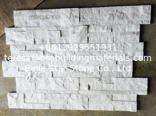 Snow White Quartzite S cut Stone Cladding,Super White Quartzite 18x35 Stone Veneer Culture Stone