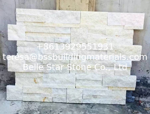 Snow White Quartzite S cut Stone Cladding,Super White Quartzite 18x35 Stone Veneer Culture Stone