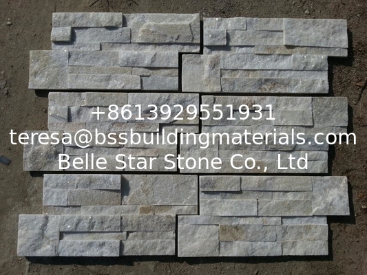 Off-White Quartzite Thin Stone Veneer,Ivory Quartzite Culture Stone,18x35 S cut Stone Cladding