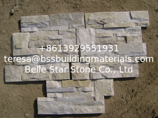 Off-White Quartzite Thin Stone Veneer,Ivory Quartzite Culture Stone,18x35 S cut Stone Cladding