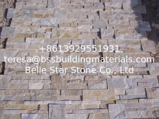Off-White Quartzite Thin Stone Veneer,Ivory Quartzite Culture Stone,18x35 S cut Stone Cladding