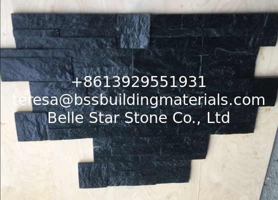 Black Quartzite 18x35 Thin Stone Veneer,Natural Stone S cut Stone Cladding,Quartzite Culture Stone