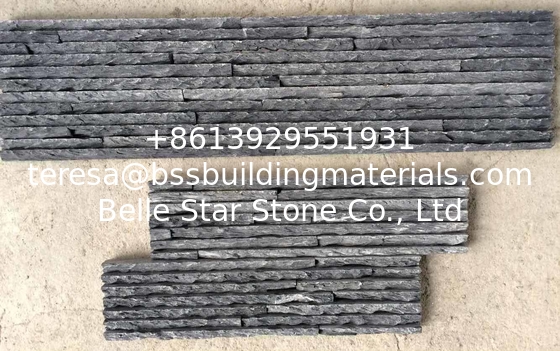 Black Slate Waterfall Shape Ledgestone,Charcoal Slate Retaining Wall Panel,Slate Culture Stone