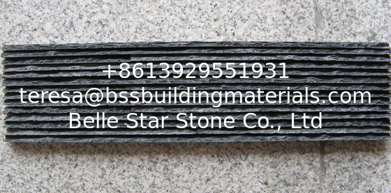 Black Slate Waterfall Shape Ledgestone,Charcoal Slate Retaining Wall Panel,Slate Culture Stone