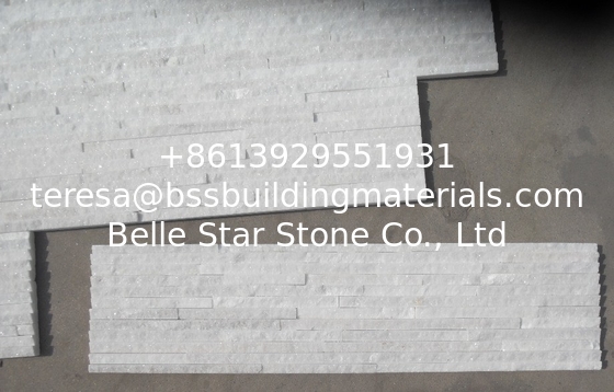 Snow White Quartzite Waterfall Shape Thin Stone Veneer,Super White Quartzite Ledgestone,Stone Panel