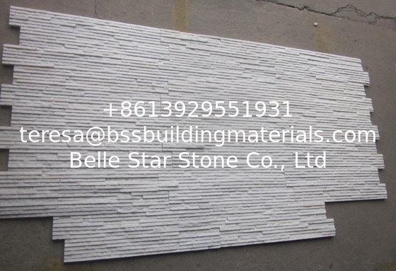 Snow White Quartzite Waterfall Shape Thin Stone Veneer,Super White Quartzite Ledgestone,Stone Panel