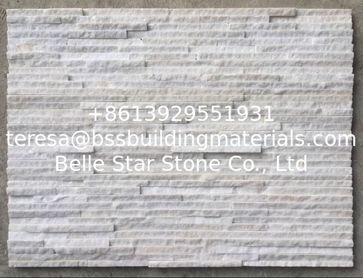 Ivory Quartzite Waterfall Shape Ledgestone,Milk White Quartz Thin Stone Veneer,Off-white Culture Stone