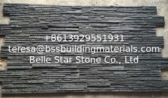 Black Quartzite Waterfall Shape Ledgestone,Retaining Wall Panel,Quartzite Culture Stone