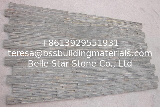 Dark Brown Slate Waterfall Shape Thin Stone Veneer,Slate Culture Stone Retaining Wall,Ledgestone Wall