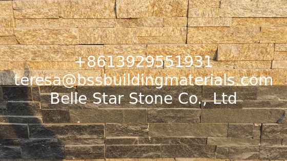 Yellow Granite Culture Stone,Natural Z Stone Cladding,Outdoor Stone Panel,Indoor Ledgestone