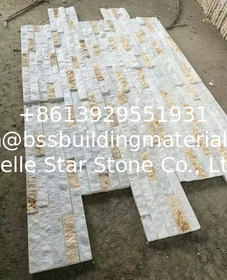 White Gold Marble Culture Stone,Natural Marble Ledgestone,Outdoor Stone Panel,Indoor Stone Veneer