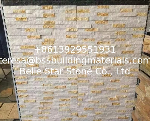 White Gold Marble Culture Stone,Natural Marble Ledgestone,Outdoor Stone Panel,Indoor Stone Veneer