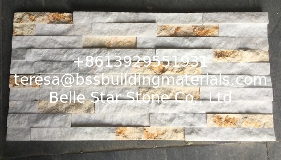 White Gold Marble Culture Stone,Natural Marble Ledgestone,Outdoor Stone Panel,Indoor Stone Veneer