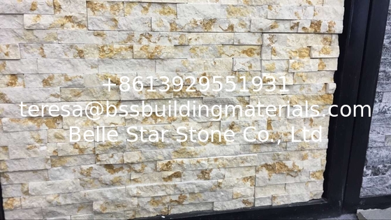 White Gold Marble Culture Stone,Natural Marble Ledgestone,Outdoor Stone Panel,Indoor Stone Veneer