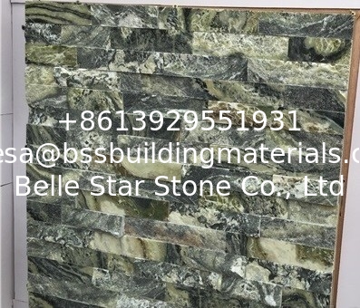Green Wave Marble Culture Stone,Indoor Wall Stone Panel,Outdoor Wall Decor Thin Stone Veneer