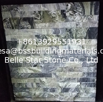 Green Wave Marble Culture Stone,Indoor Wall Stone Panel,Outdoor Wall Decor Thin Stone Veneer