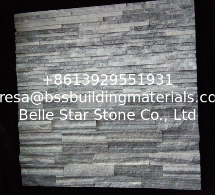 Grey Quartzite Waterfall Shape Culture Stone,Outdoor Landscaping Wall Stone Panel,Thin Stone Veneer