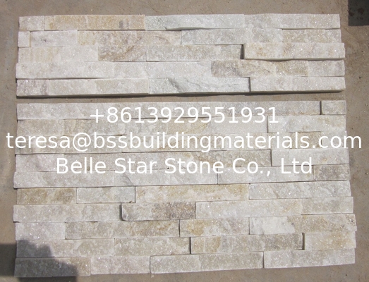 Ivory Quartzite Stacked Stone,Milk White Quartzite Thin Stone Veneer,Off-White Quartz Culture Stone