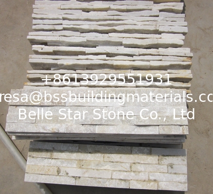Ivory Quartzite Stacked Stone,Milk White Quartzite Thin Stone Veneer,Off-White Quartz Culture Stone