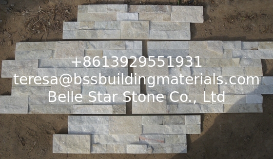 Ivory Quartzite Stacked Stone,Milk White Quartzite Thin Stone Veneer,Off-White Quartz Culture Stone