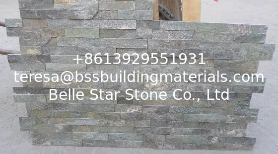 Forest Green Quartzite Thin Stone Veneer,Fireplace Stacked Stone,Outdoor Quartzite Culture Stone