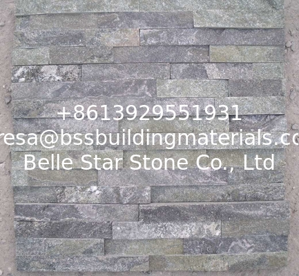 Forest Green Quartzite Thin Stone Veneer,Fireplace Stacked Stone,Outdoor Quartzite Culture Stone