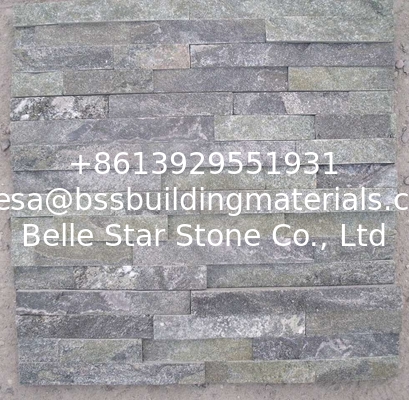 Forest Green Quartzite Thin Stone Veneer,Fireplace Stacked Stone,Outdoor Quartzite Culture Stone