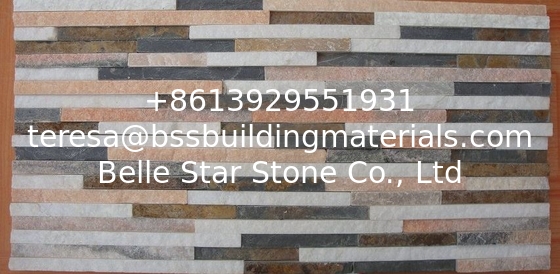 Multicolor Natural Stone Waterfall Shape Ledgestone,Real Stone Panel,Thin Stone Veneer for Wall