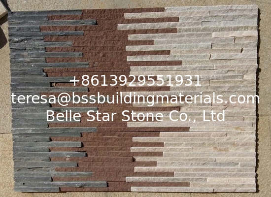 Multicolor Natural Stone Waterfall Shape Ledgestone,Real Stone Panel,Thin Stone Veneer for Wall
