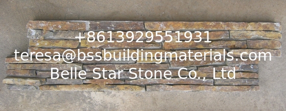 Slim Strip Rusty Slate Ledgestone, Slate Cemented Culture Stone,Thick Real Stacked Stone for Wall