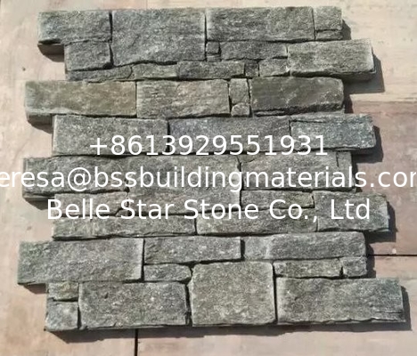 Cemented Green Quartzite Stacked Stone,Thick Quartzite Culture Stone,Natural Wall Ledgestone