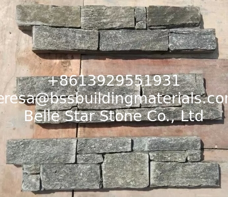 Cemented Green Quartzite Stacked Stone,Thick Quartzite Culture Stone,Natural Wall Ledgestone