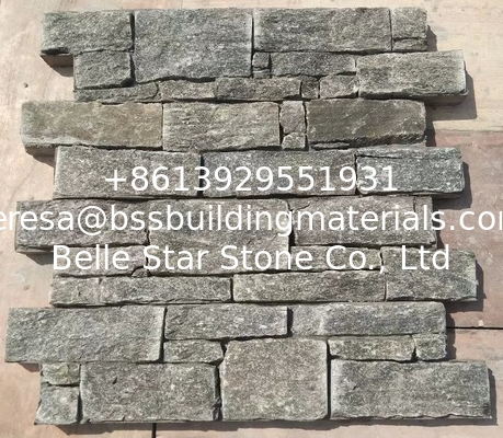 Cemented Green Quartzite Stacked Stone,Thick Quartzite Culture Stone,Natural Wall Ledgestone